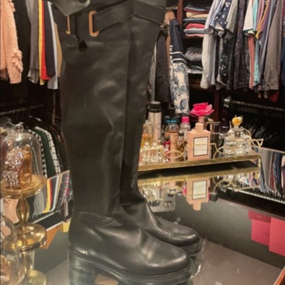 Valentino over the knee bowrap boots sz 8.5